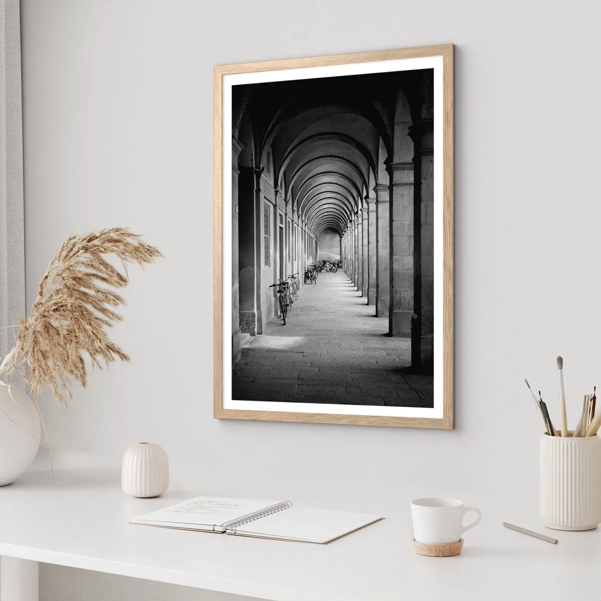 Poster in light oak frame - Under the Arcades - 70x100 cm