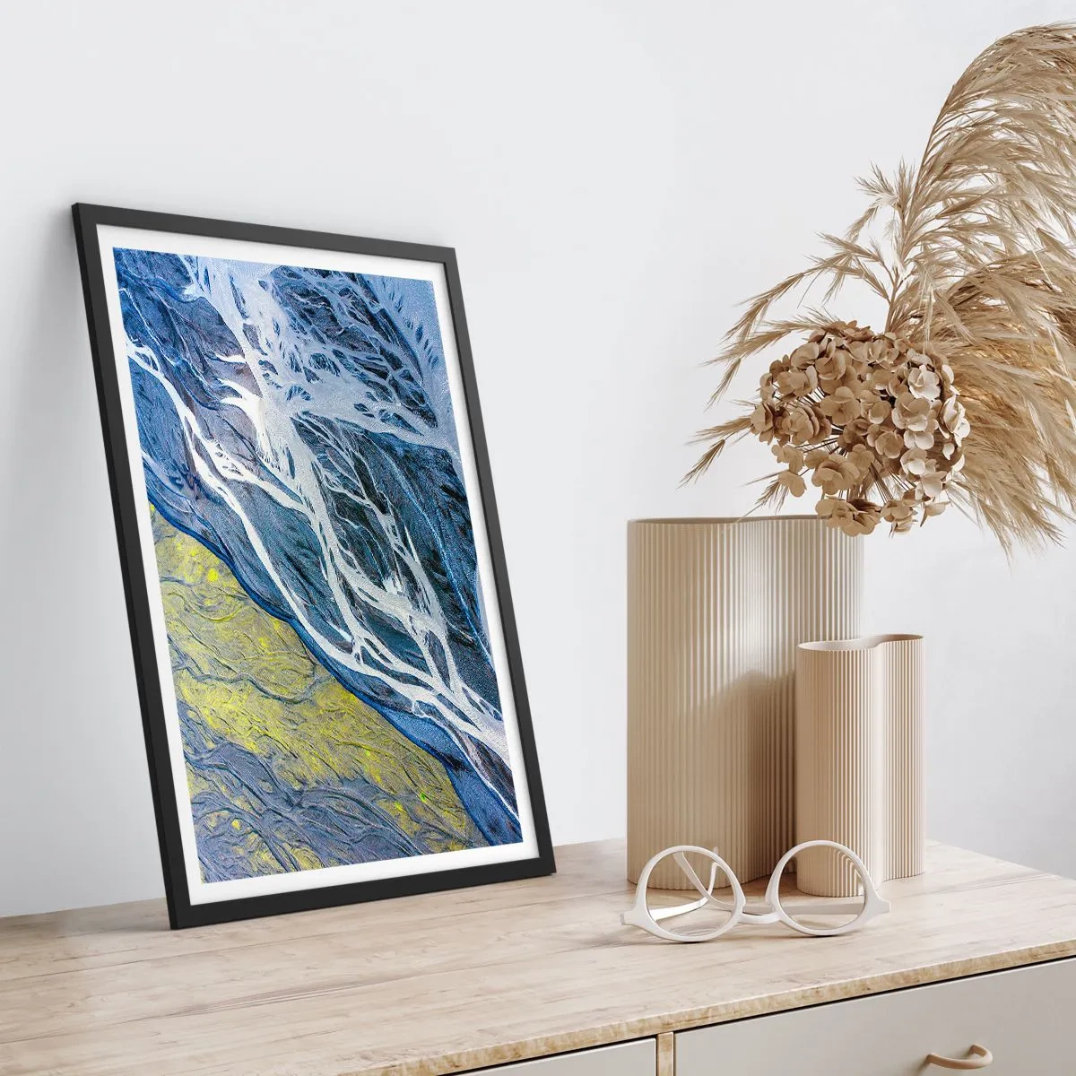 Poster in black frame - Cave Paintings of Nature - 40x50 cm