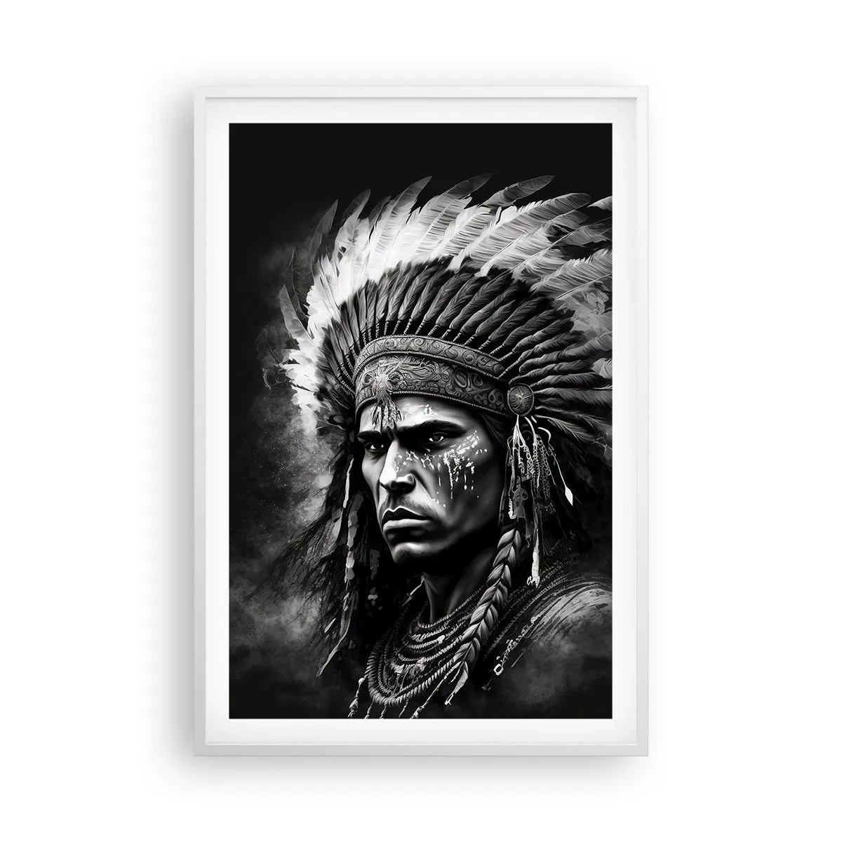 Poster in white frmae - Chief and Warrior - 61x91 cm