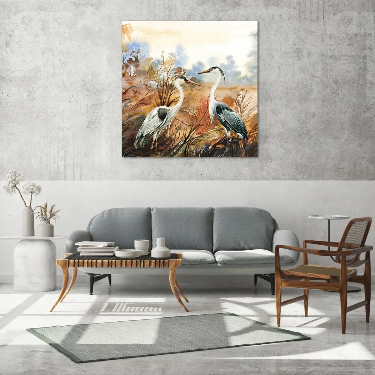 Glass picture - Where to in Autumn? - 50x50 cm