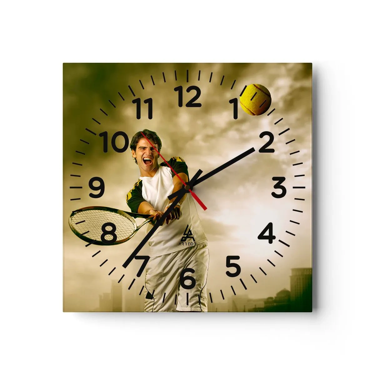 Wall clock - Clock on glass - Energy And Joy - 30x30 cm