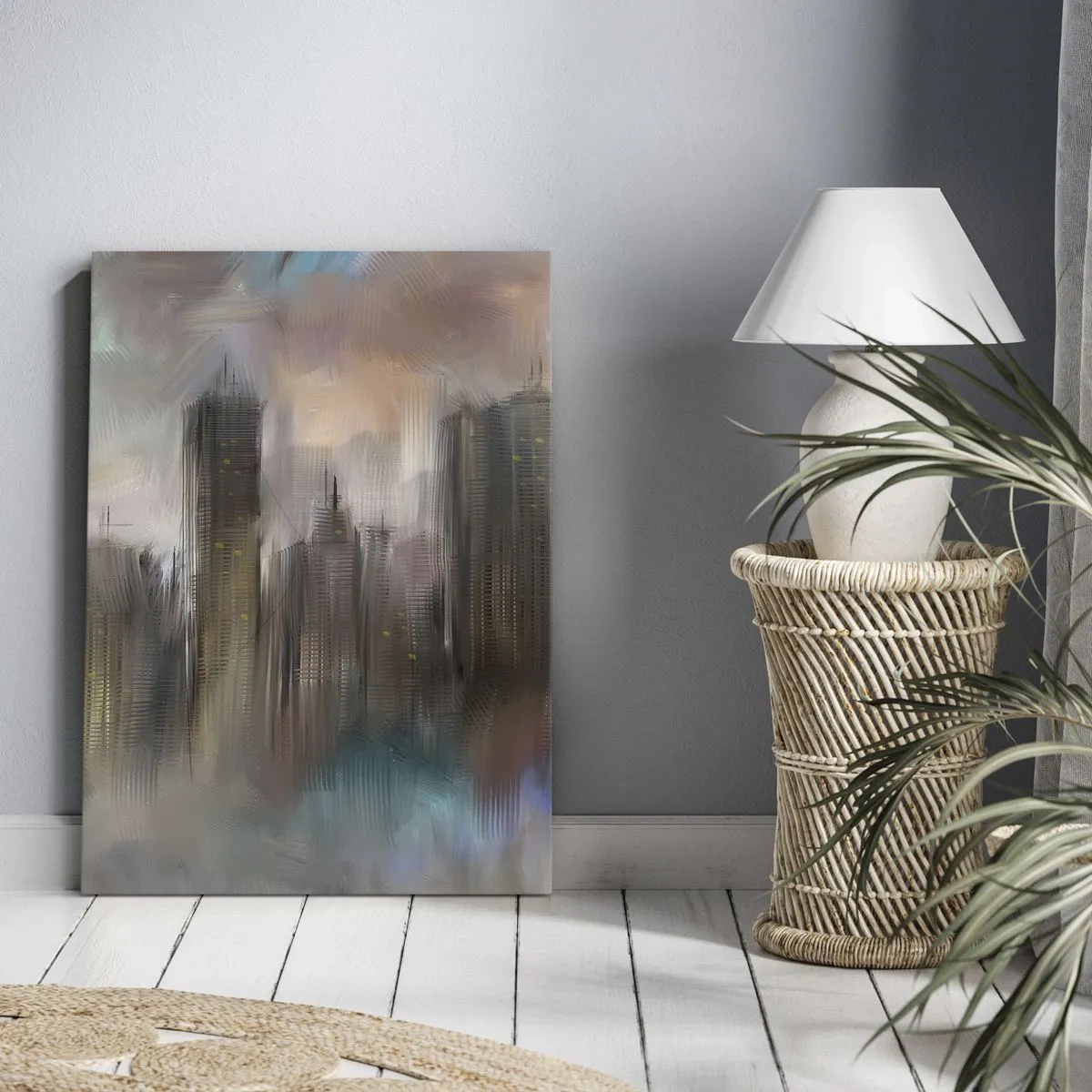 Canvas picture - Composition of Steel, Stone and Fog - 50x70 cm