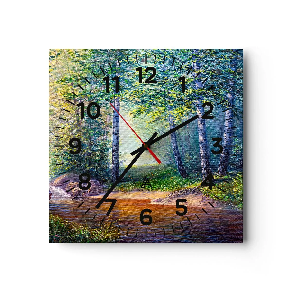 Wall clock - Clock on glass - Idyllic Scenery - 40x40 cm