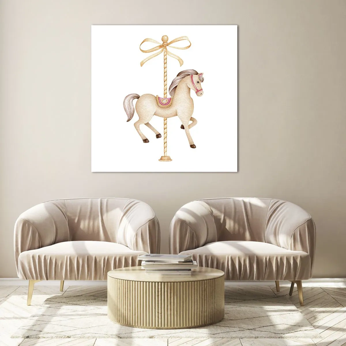 Glass picture - Graceful Trot - 60x60 cm