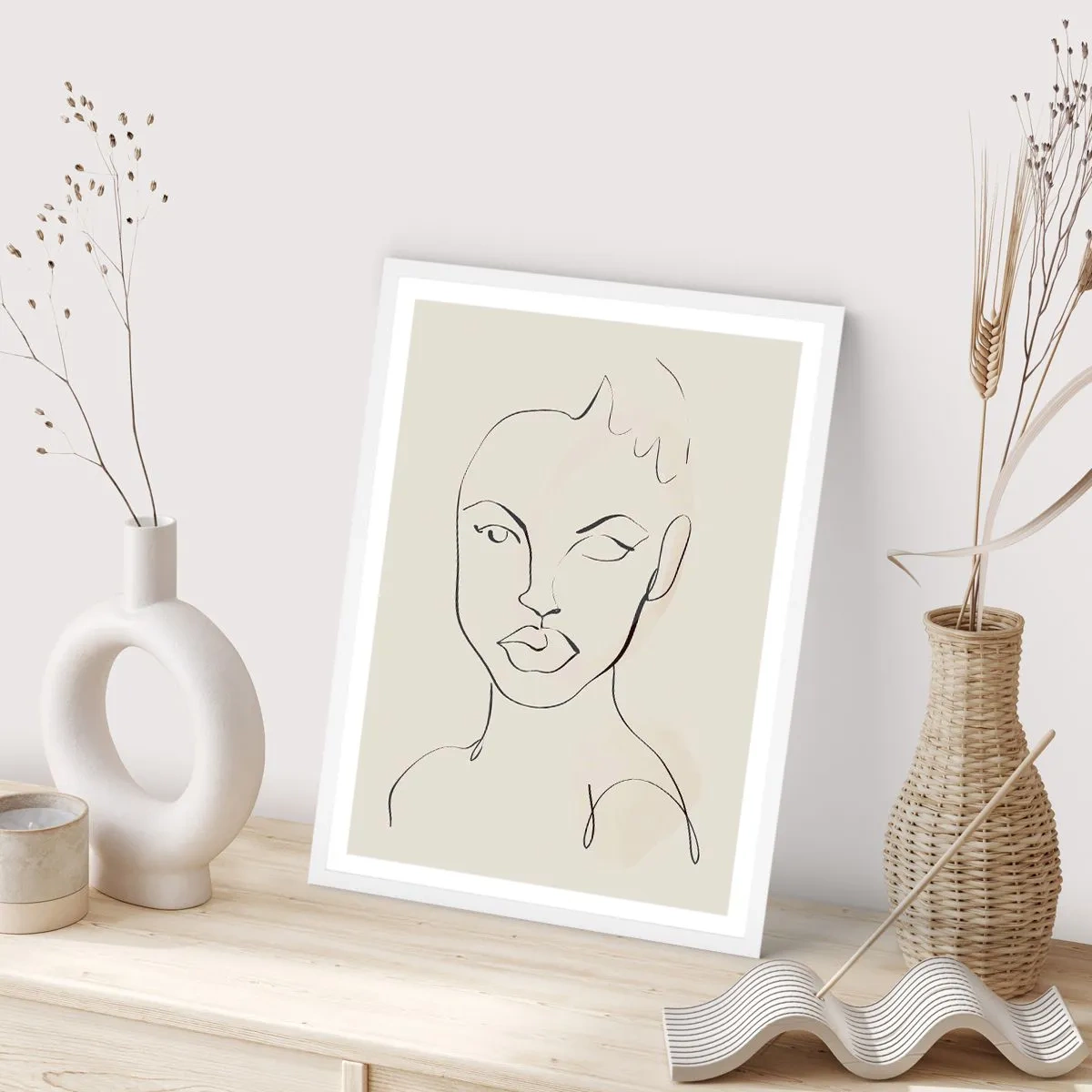 Poster in white frmae - Outline of Sensuality - 70x100 cm