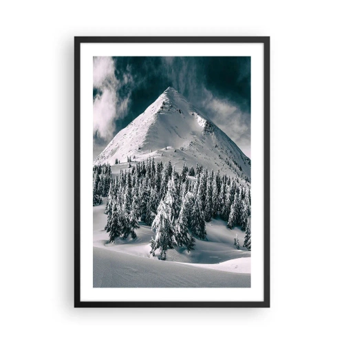 Poster in black frame - Winter mountain landscape with snow-covered trees - 50x70cm - Land of Snow and Ice - Modern wall decoration for the living room and bedroom ARTTOR