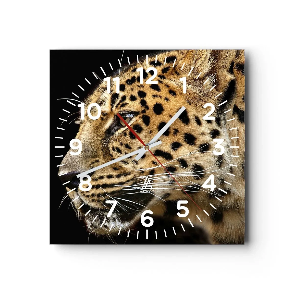 Wall clock - Clock on glass - Calm, Focused, Ready - 40x40 cm