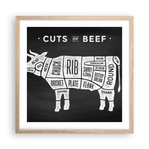 Poster in light oak frame - Time for a Feast - 50x50 cm