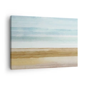 Canvas picture - Abstract beach landscape in pastel shades - 70x50cm - Calming - Modern wall decoration for the living room and bedroom ARTTOR