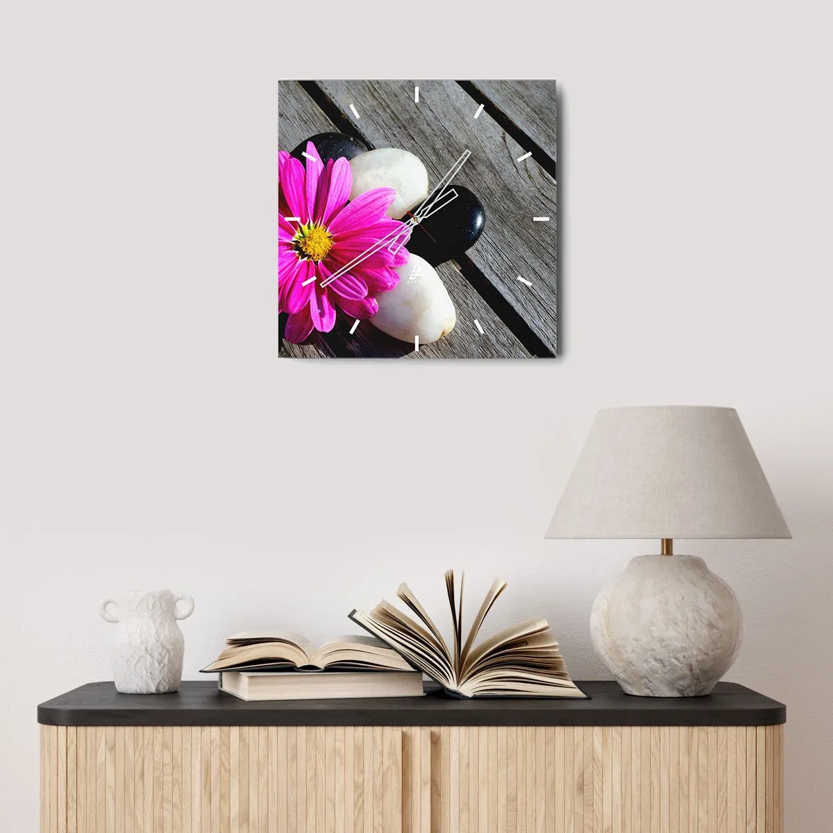 Wall clock - Clock on glass - Rest on a Pier - 30x30 cm