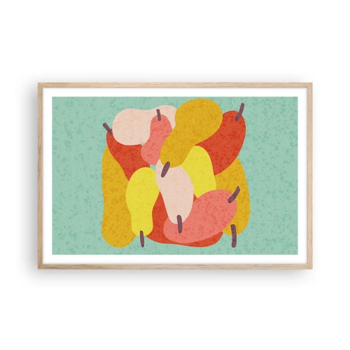 Poster in light oak frame - Try Summer Sun - 91x61 cm