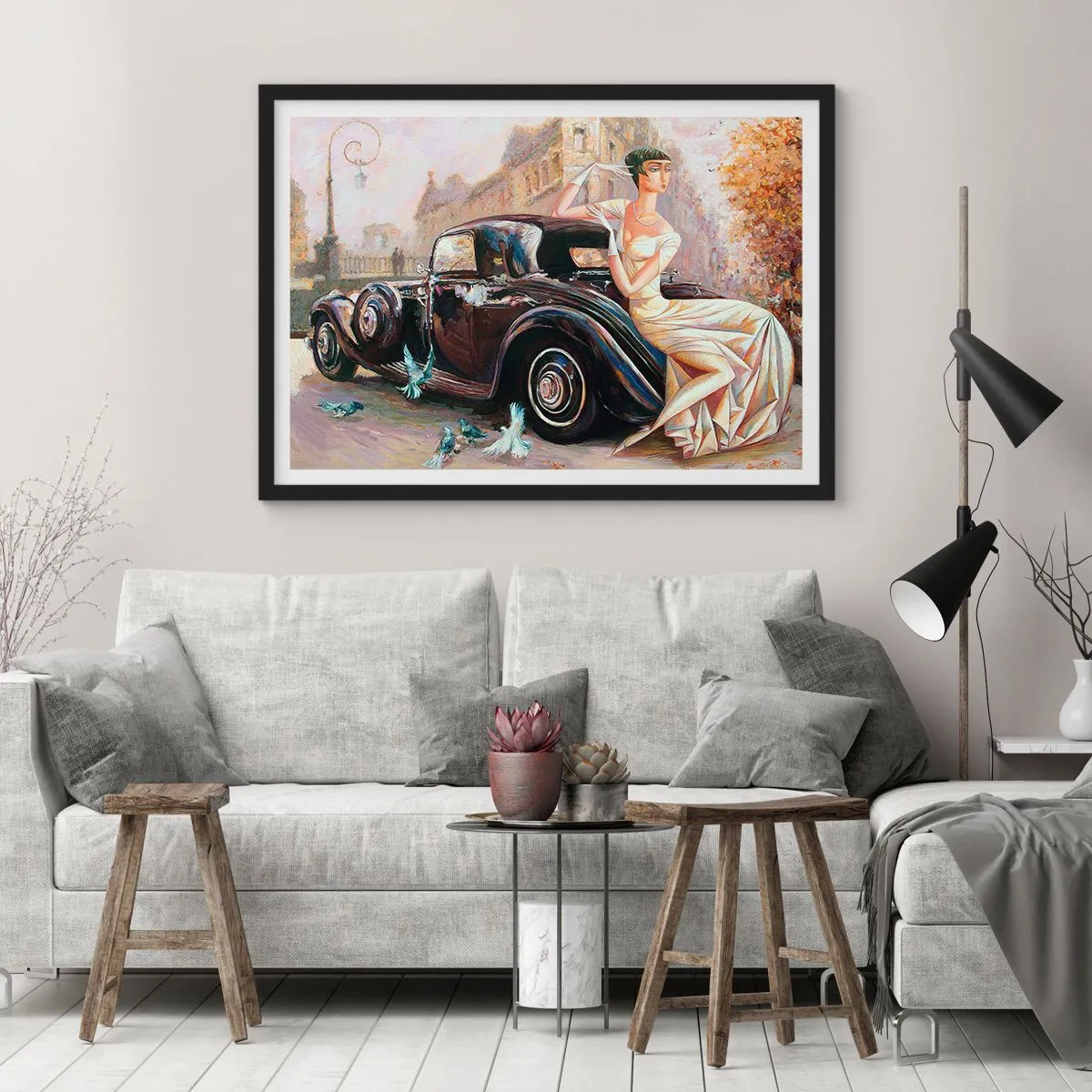 Poster in black frame - Elegance - Retro Style - 100x70 cm