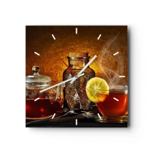 Wall clock - Clock on glass - Dutch Masters' Style - 40x40 cm