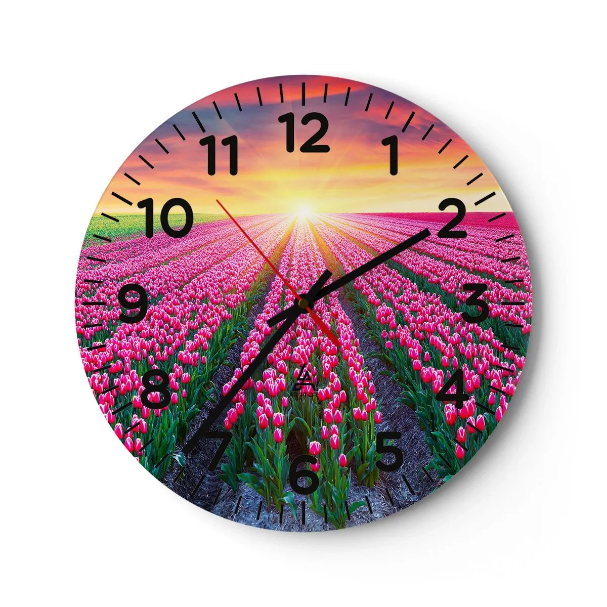 Wall clock - Clock on glass - Beauty Farm - 40x40 cm