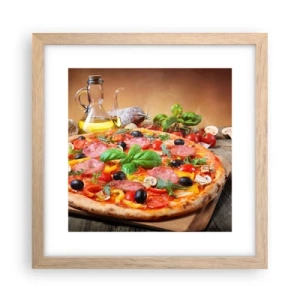 Poster in light oak frame - With a Real Italian Flavouring - 30x30 cm