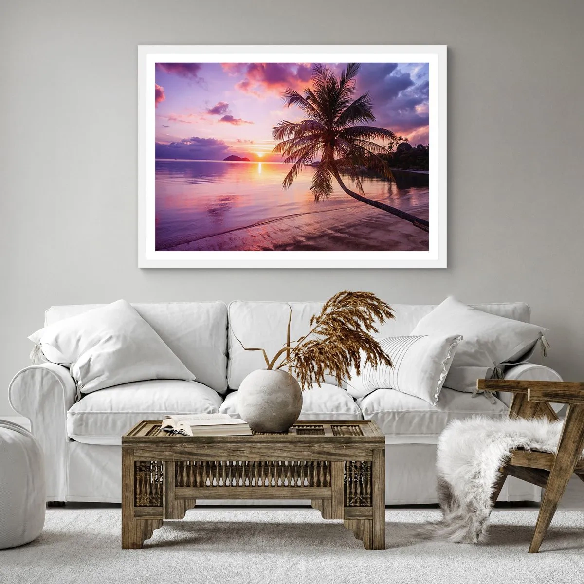 Poster in white frmae - Bliss up to the Horizon - 40x40 cm
