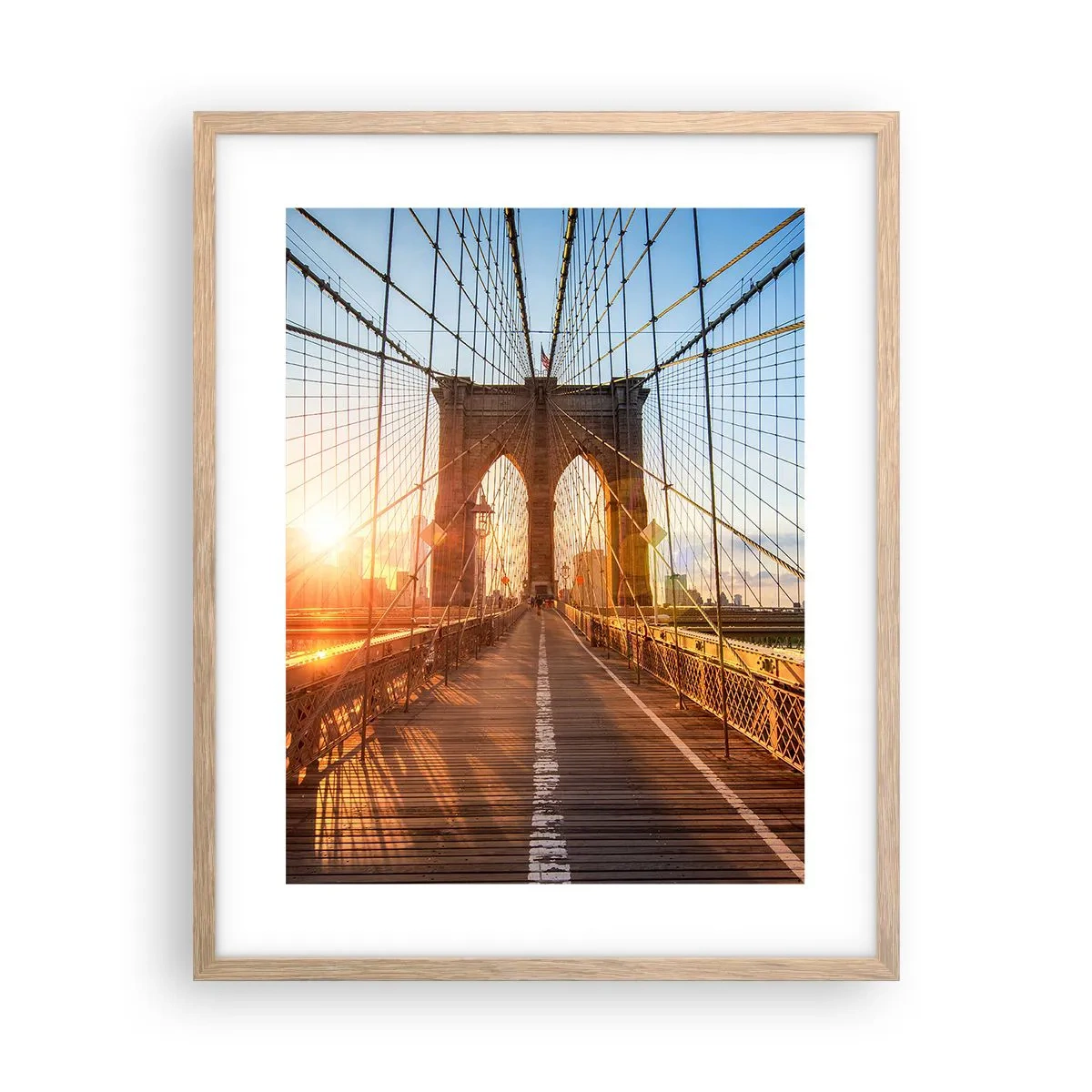 Poster in light oak frame - On a Golden Bridge - 40x50 cm