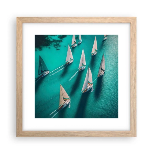 Poster in light oak frame - Competing with the Wind - 30x30 cm