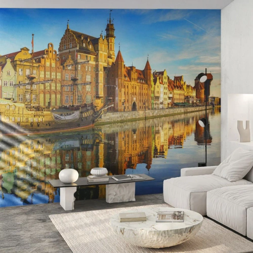 Photo Wallpaper Standard Eco - Mirror Reflection of the Past - City, Gdańsk, Architecture - 200x140 cm