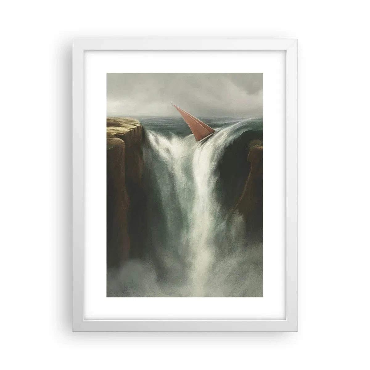 Poster in white frmae - Life Warning - 30x40 cm