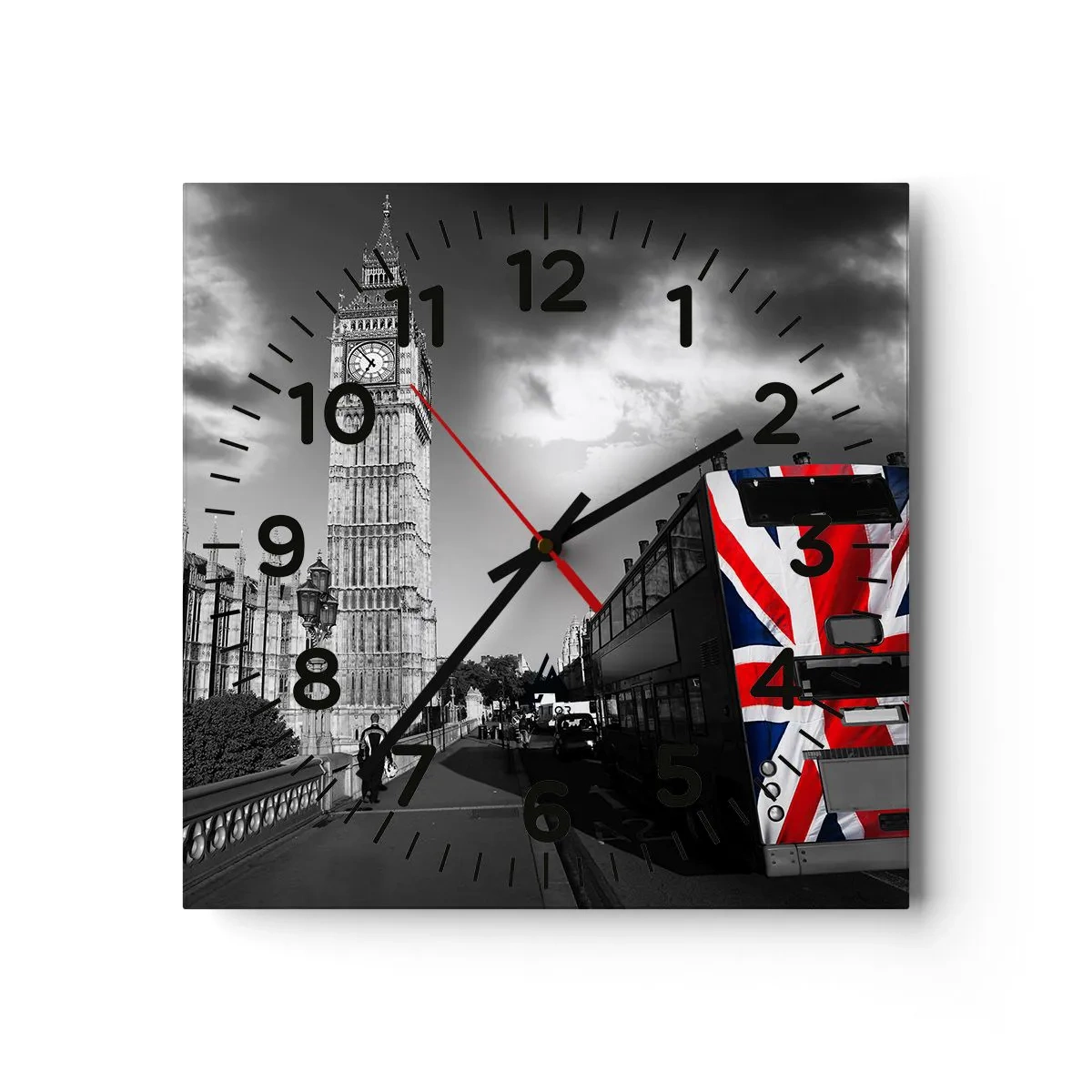Wall clock - Clock on glass - Proud and Great - 40x40 cm