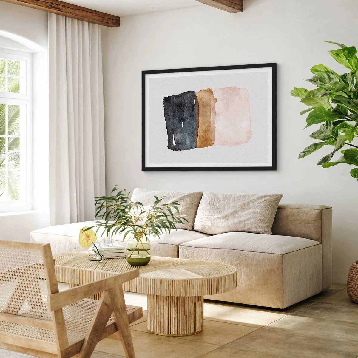 Poster in black frame - Composition of the Colours of the Soil - 100x70 cm