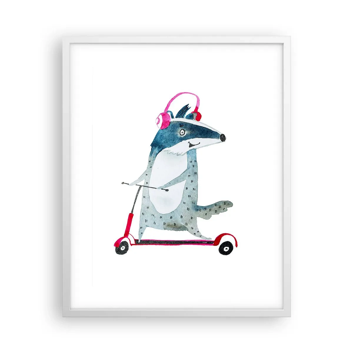 Poster in white frmae - Joys of a Badger - 40x50 cm