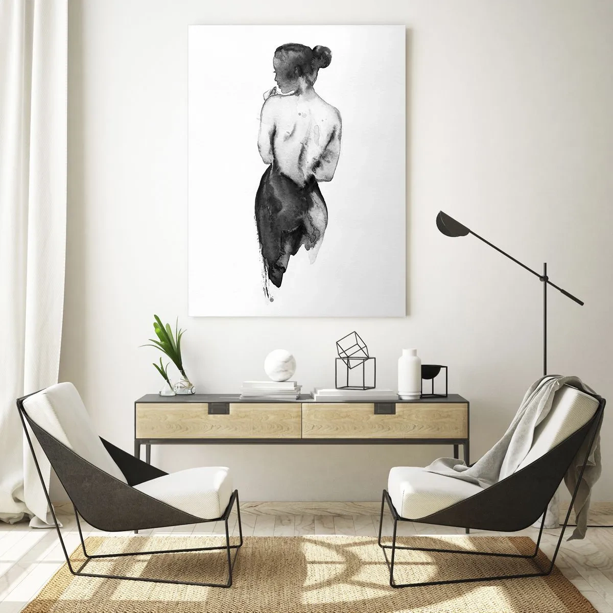 Glass picture - By Her Side the World Disappears - 50x70 cm