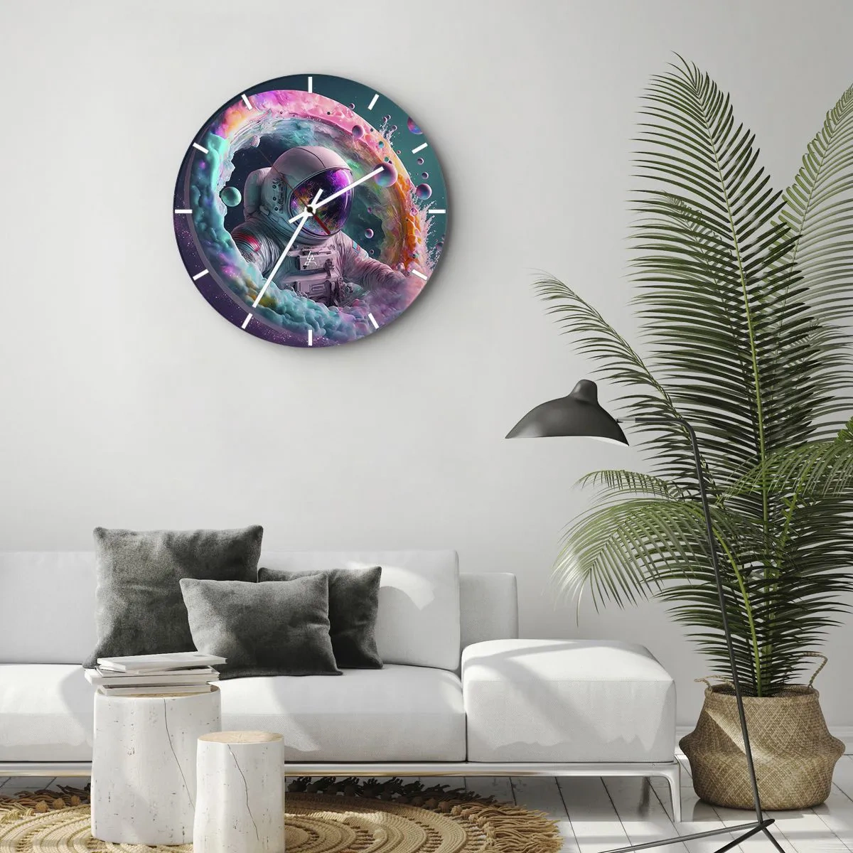 Wall clock - Clock on glass - Star Gate - 40x40 cm