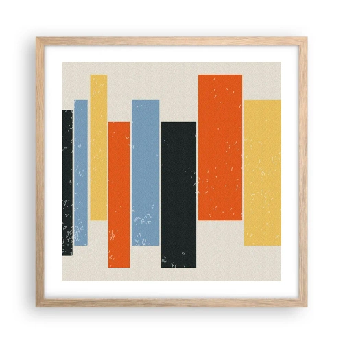 Poster in light oak frame - Notation of Music - 50x50 cm