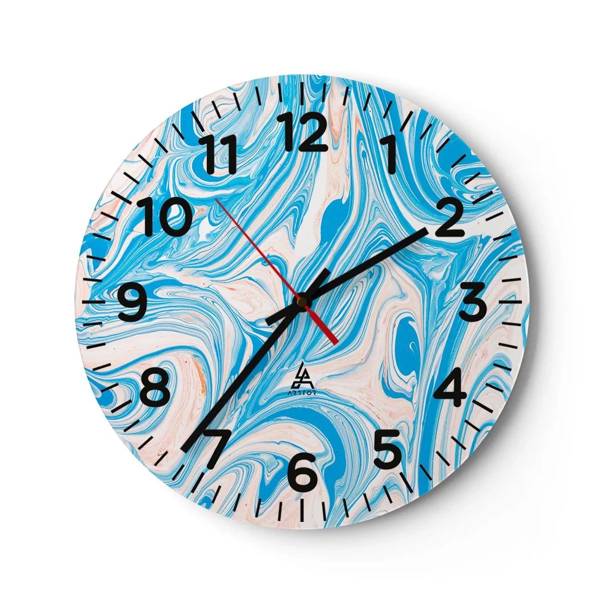 Wall clock - Clock on glass - Floodplain in Turquoise - 30x30 cm