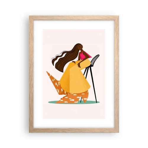 Poster in light oak frame - Fashion Is Also Fun - 30x40 cm