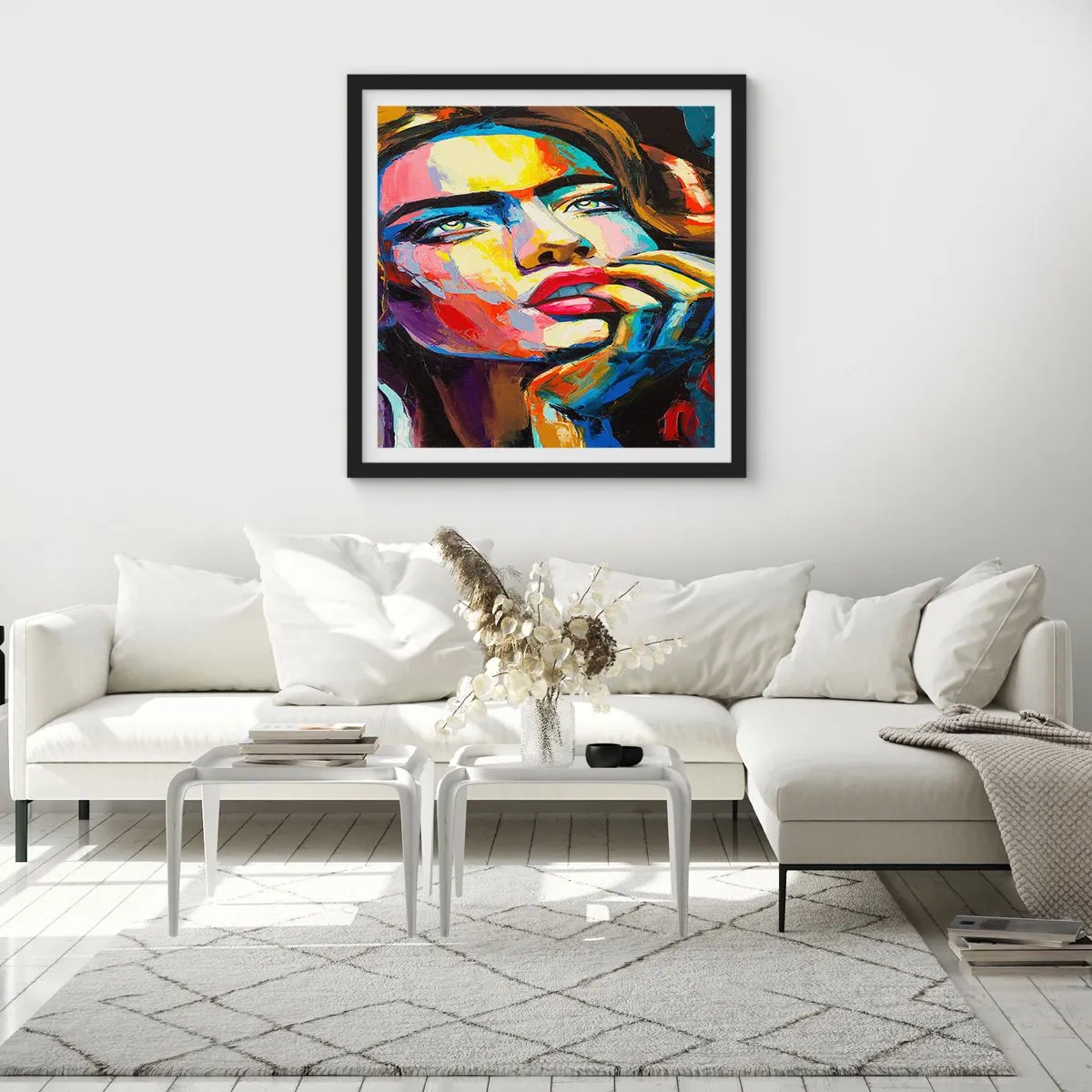 Poster in black frame - Dreams Like Birds Flying in the Sky - 60x60 cm