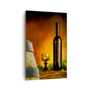Canvas picture - Still Life with a Bottle of Wine and a Bunch of Grapes - 80x120 cm