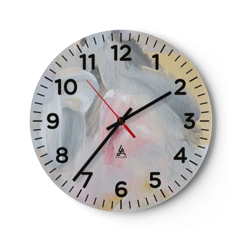 Wall clock - Clock on glass - In a Pastel World - 30x30 cm