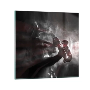 Glass picture - Lost in the Fog of Jazz - 60x60 cm