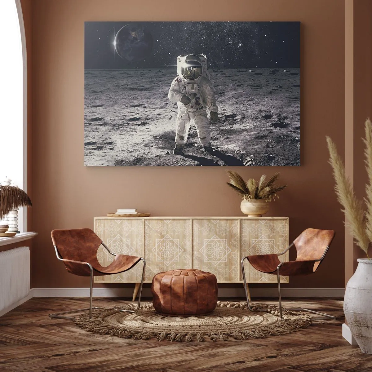 Canvas picture - Greetings from the Moon - 120x80 cm