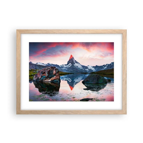 Poster in light oak frame - Heart of the Mountains Is Hot - 40x30 cm