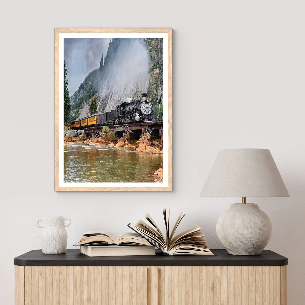 Poster in light oak frame - Where Are You off to? - 50x70 cm