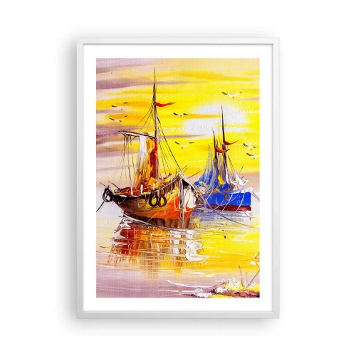 Poster in white frmae - Deserved Rest in Port - 50x70 cm