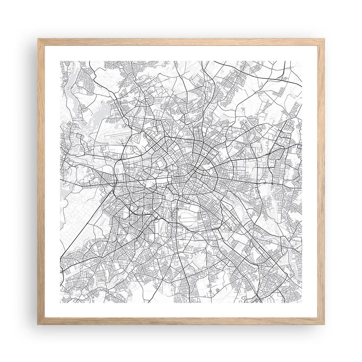 Poster in light oak frame - Flower of Berlin - 60x60 cm
