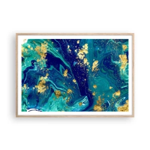 Poster in light oak frame - Sun Flakes - 100x70 cm