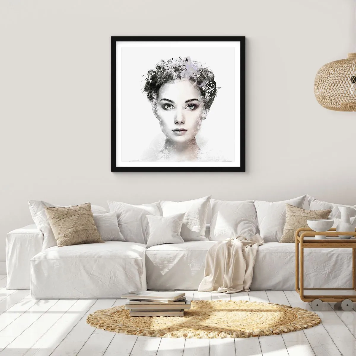 Poster in black frame - Extremely Stylish Portrait - 60x60 cm
