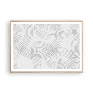 Poster in light oak frame - No Straight Line - 100x70 cm