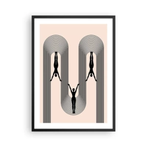 Poster in black frame - Minimalist silhouettes in a geometric composition - 50x70cm - Upside Down - Modern wall decoration for the living room and bedroom ARTTOR