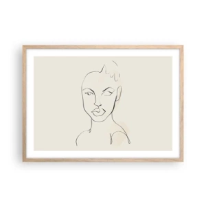 Poster in light oak frame - Outline of Sensuality - 70x50 cm