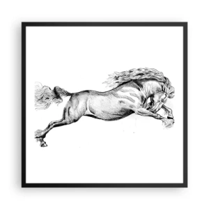 Poster in black frame - Stopped at a Gallop - 60x60 cm