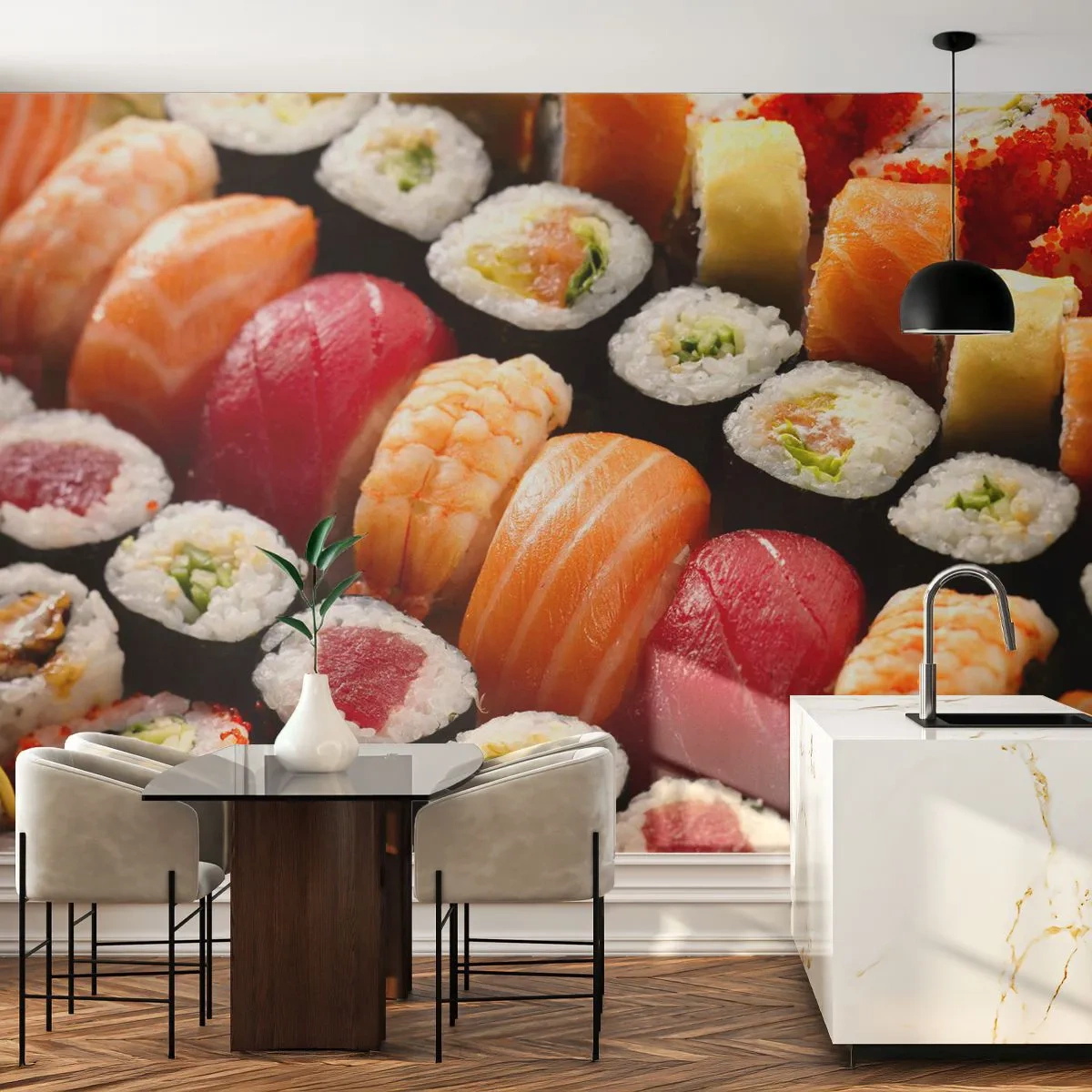 Photo Wallpaper Premium Sand - Colours and Flavours of Asia - Gastronomy, Sushi, Asia - 100x70 cm