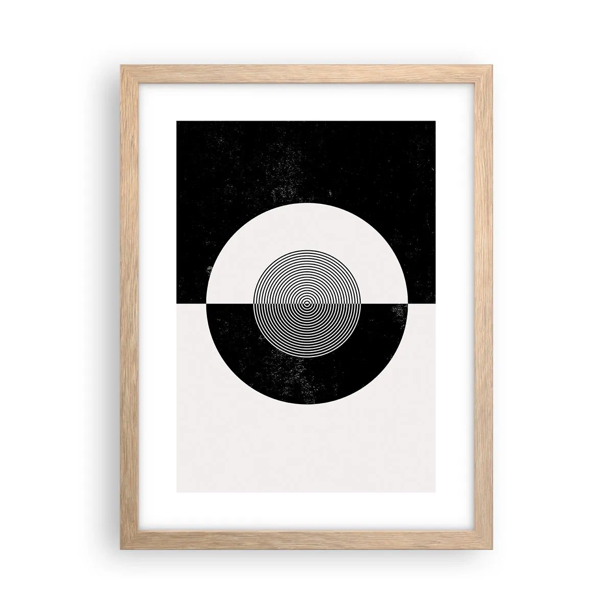 Poster in light oak frame - Harmony in Black and White - 30x40 cm