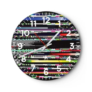 Wall clock - Clock on glass - Control Image of Reality - 30x30 cm